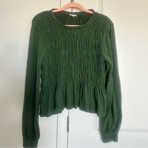 Pilcro Green Smocked Top